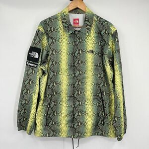 Supreme x The North Face Snakeskin Green Taped Seam Coaches Jacket Mens Large